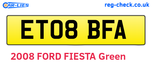 ET08BFA are the vehicle registration plates.