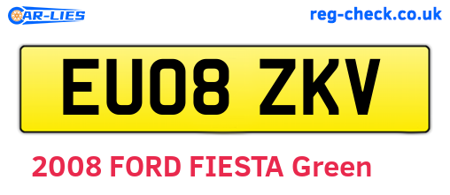 EU08ZKV are the vehicle registration plates.