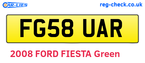 FG58UAR are the vehicle registration plates.