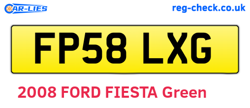 FP58LXG are the vehicle registration plates.