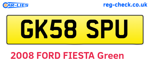 GK58SPU are the vehicle registration plates.