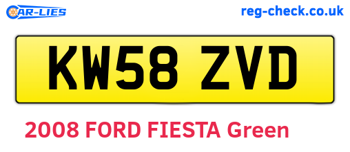 KW58ZVD are the vehicle registration plates.