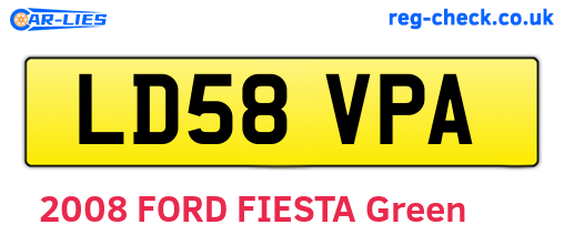 LD58VPA are the vehicle registration plates.