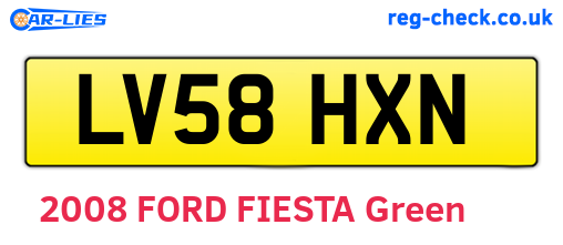 LV58HXN are the vehicle registration plates.