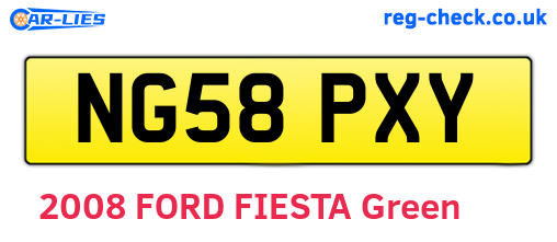 NG58PXY are the vehicle registration plates.