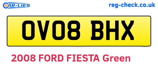 OV08BHX are the vehicle registration plates.