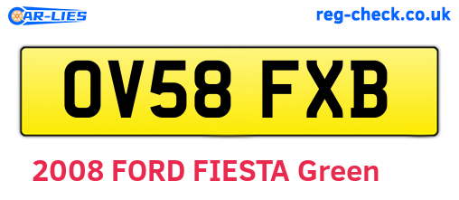 OV58FXB are the vehicle registration plates.