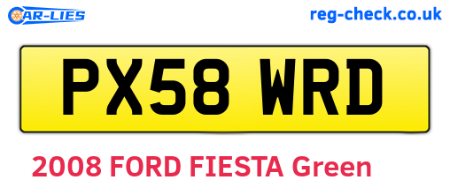 PX58WRD are the vehicle registration plates.