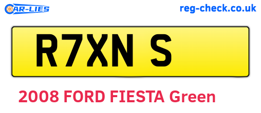 R7XNS are the vehicle registration plates.