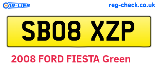 SB08XZP are the vehicle registration plates.