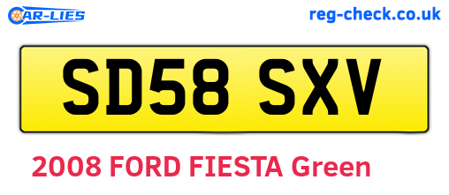 SD58SXV are the vehicle registration plates.