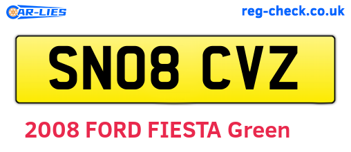 SN08CVZ are the vehicle registration plates.