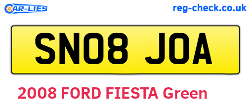 SN08JOA are the vehicle registration plates.