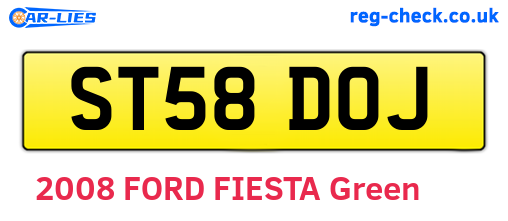 ST58DOJ are the vehicle registration plates.