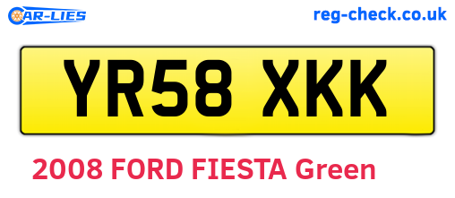 YR58XKK are the vehicle registration plates.