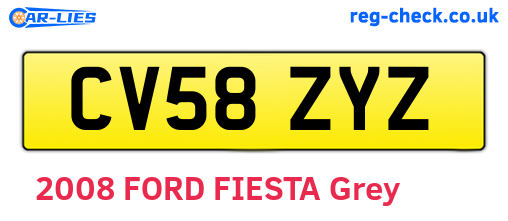 CV58ZYZ are the vehicle registration plates.
