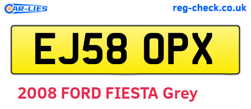 EJ58OPX are the vehicle registration plates.