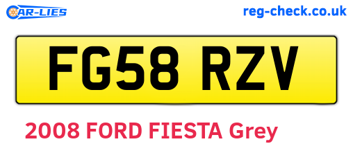 FG58RZV are the vehicle registration plates.