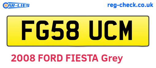 FG58UCM are the vehicle registration plates.