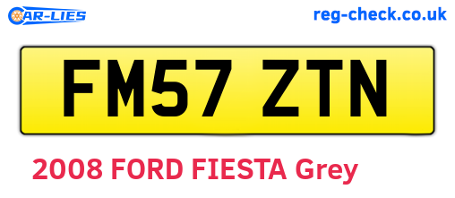 FM57ZTN are the vehicle registration plates.