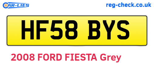 HF58BYS are the vehicle registration plates.