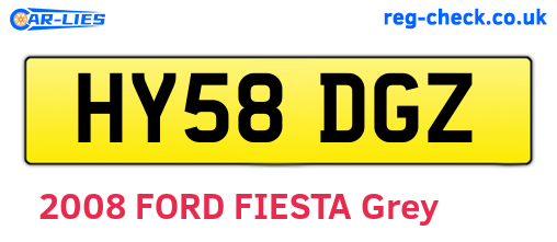 HY58DGZ are the vehicle registration plates.