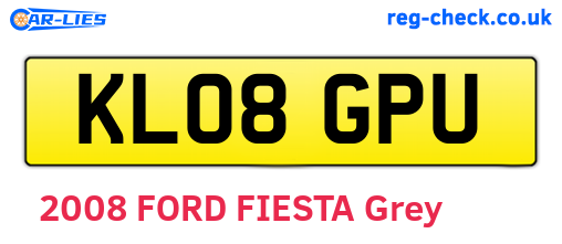 KL08GPU are the vehicle registration plates.