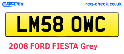 LM58OWC are the vehicle registration plates.