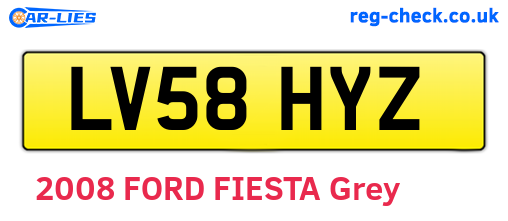 LV58HYZ are the vehicle registration plates.