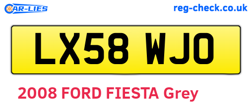 LX58WJO are the vehicle registration plates.