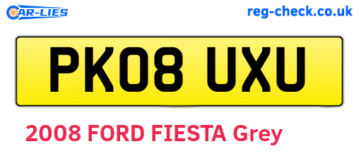 PK08UXU are the vehicle registration plates.