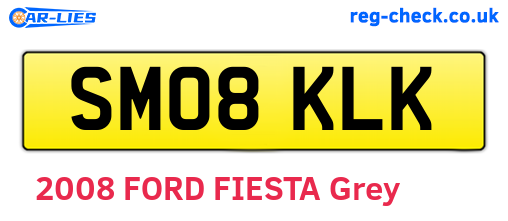 SM08KLK are the vehicle registration plates.