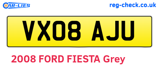 VX08AJU are the vehicle registration plates.