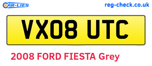 VX08UTC are the vehicle registration plates.