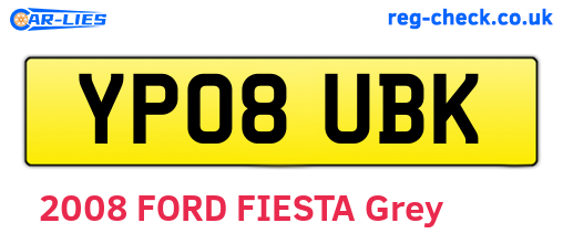 YP08UBK are the vehicle registration plates.