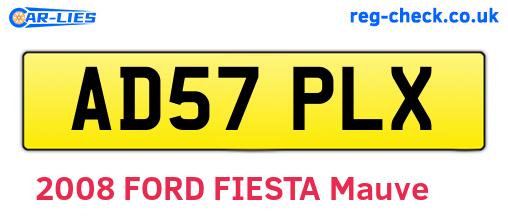 AD57PLX are the vehicle registration plates.