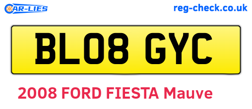 BL08GYC are the vehicle registration plates.