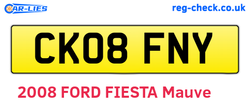 CK08FNY are the vehicle registration plates.