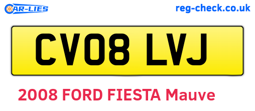 CV08LVJ are the vehicle registration plates.