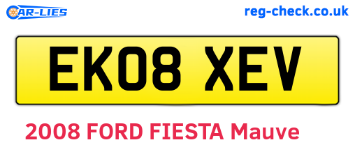 EK08XEV are the vehicle registration plates.