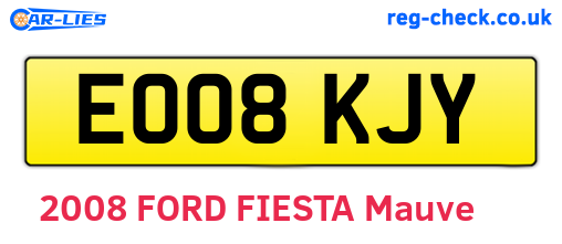 EO08KJY are the vehicle registration plates.