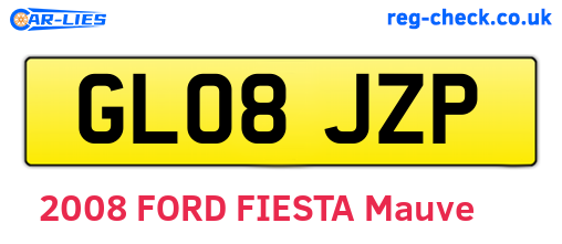 GL08JZP are the vehicle registration plates.