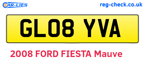GL08YVA are the vehicle registration plates.