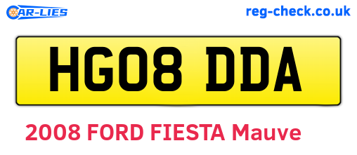 HG08DDA are the vehicle registration plates.