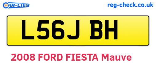 L56JBH are the vehicle registration plates.