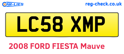 LC58XMP are the vehicle registration plates.