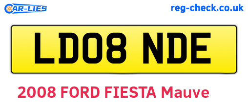 LD08NDE are the vehicle registration plates.