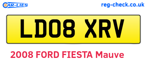 LD08XRV are the vehicle registration plates.