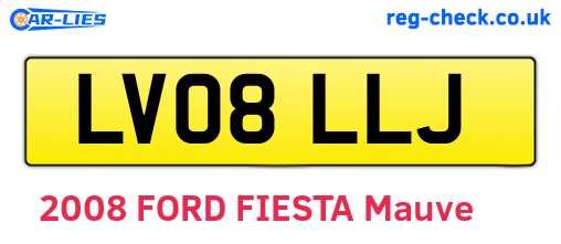 LV08LLJ are the vehicle registration plates.