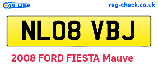 NL08VBJ are the vehicle registration plates.